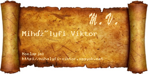 Mihályfi Viktor névjegykártya